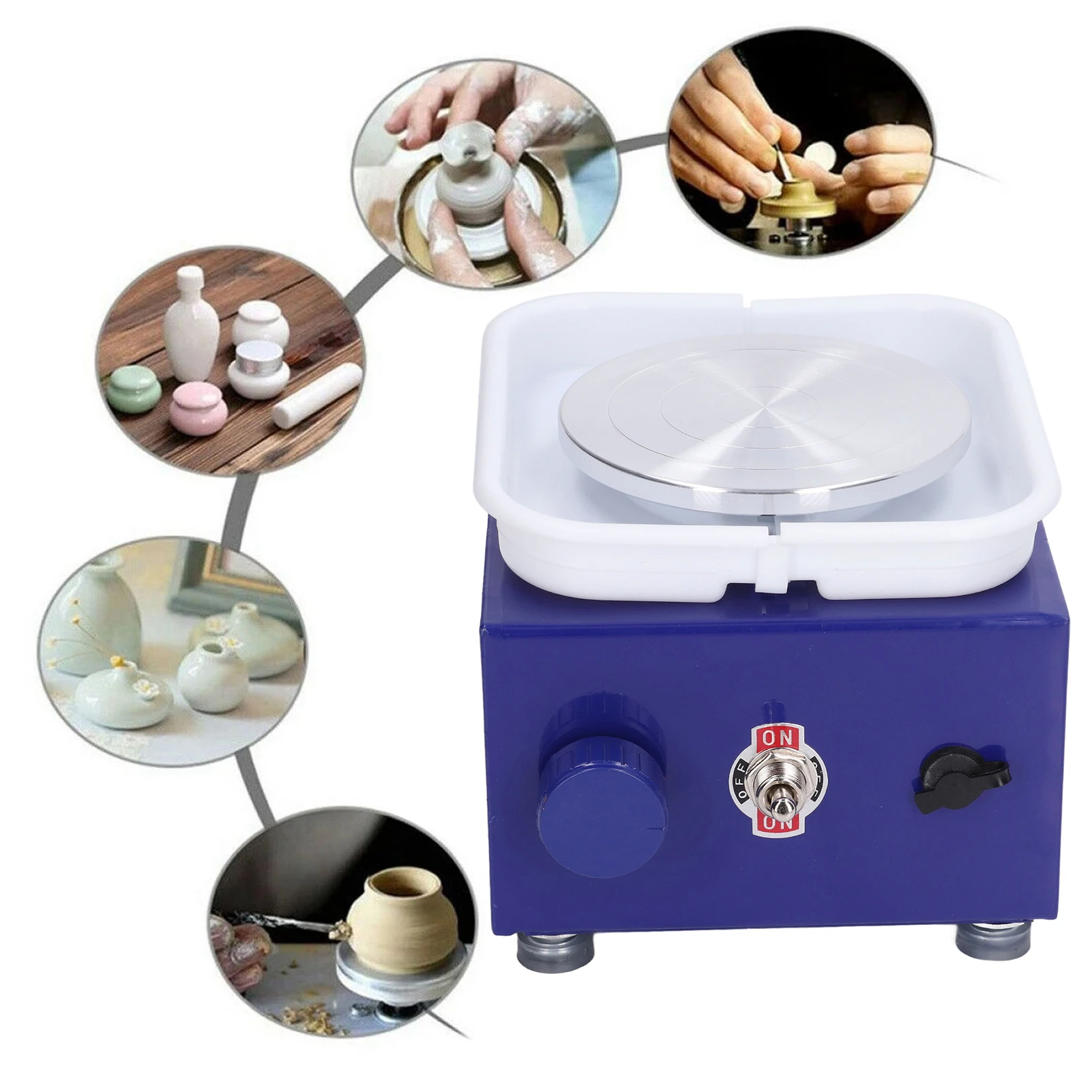 Mini Pottery Wheel Pottery Machine Easy  Compact Structure Widely Used Stable Performance for School for Home for DIY