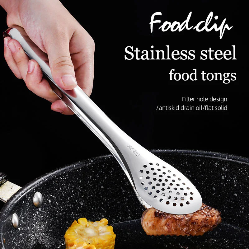 Kitchen tongs kitchen utensils BBQ  Food Clip kitchen Chief Tongs  Stainless Steel Portable for Picnic Barbecue Cooking