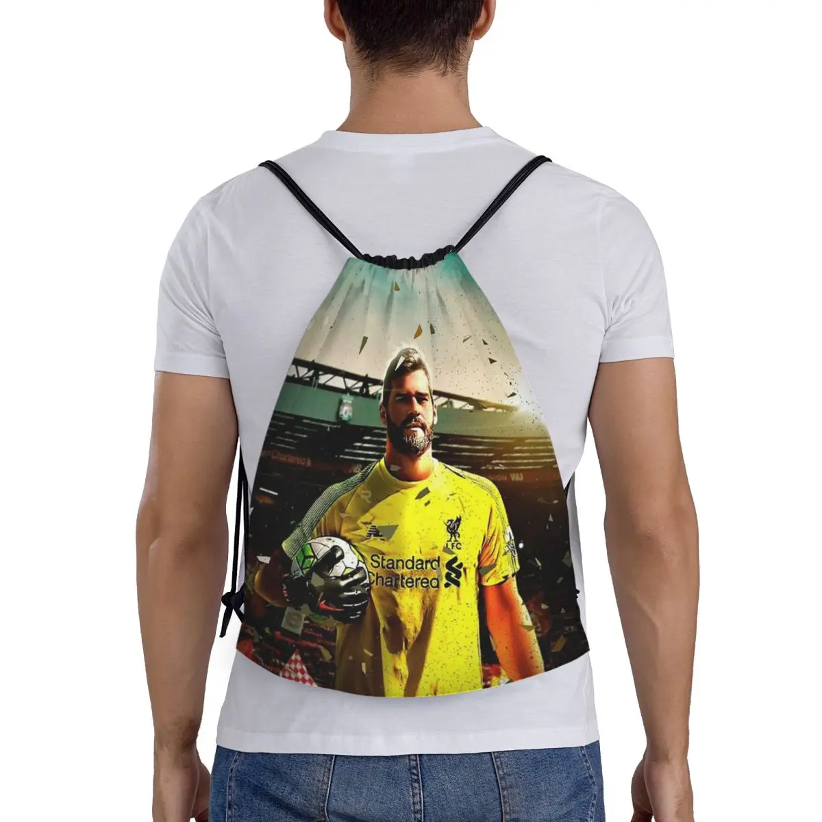

Alisson Becker Wallpaper Backpacks Fashion Drawstring Bags Storage Bag Book Bags for Travel School