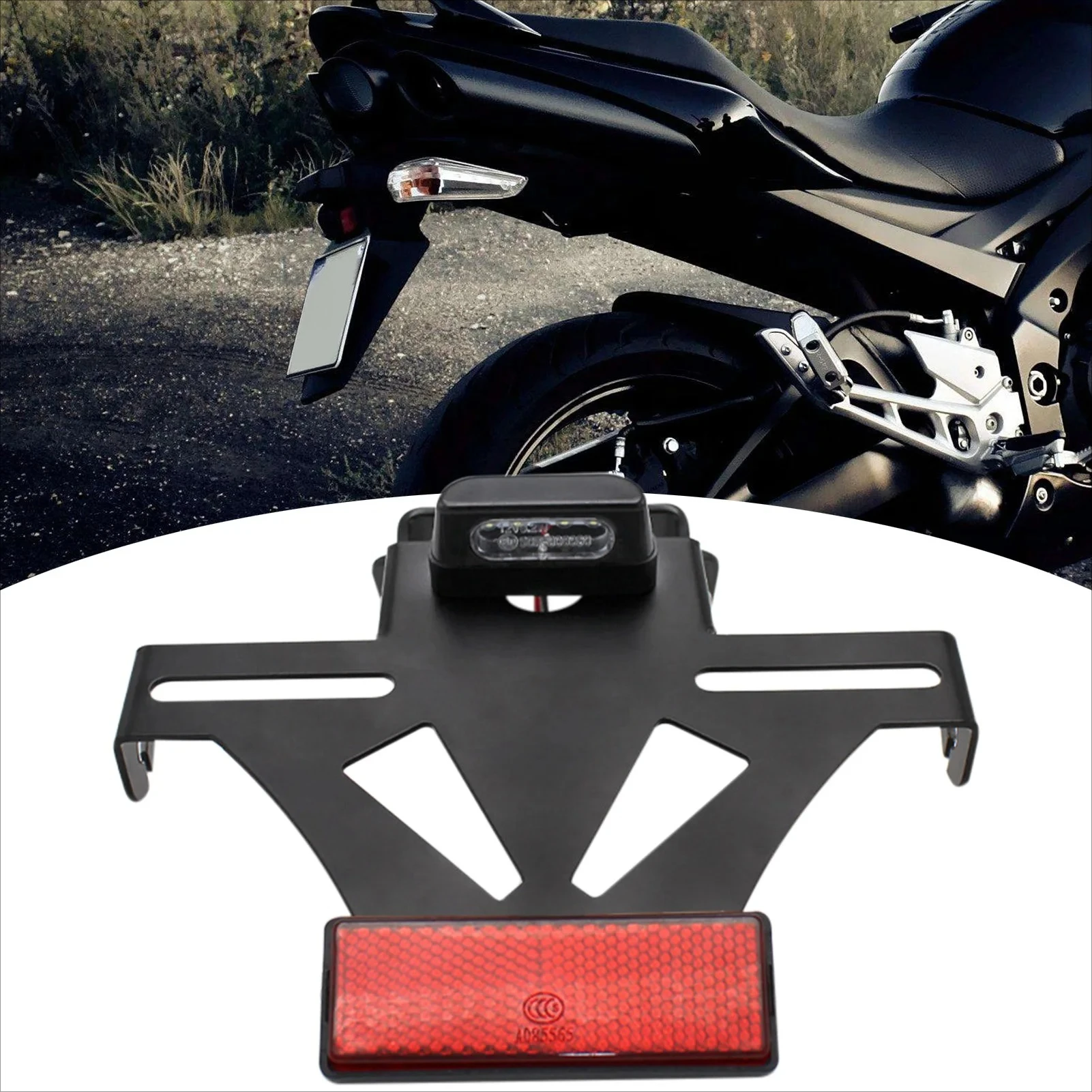 

Solid Anti-deformation Structure, Easy Angle Adjustment Function, Premium Rear Plate Holder Motorcycle Mod Accessories LED lamp