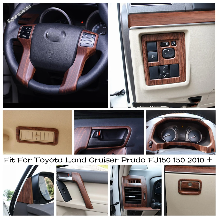 

Dashboard Frame / Steering Wheel / Window Lift / Pillar A Panel Cover Trim For Toyota Land Cruiser Prado FJ150 150 2010 - 2020