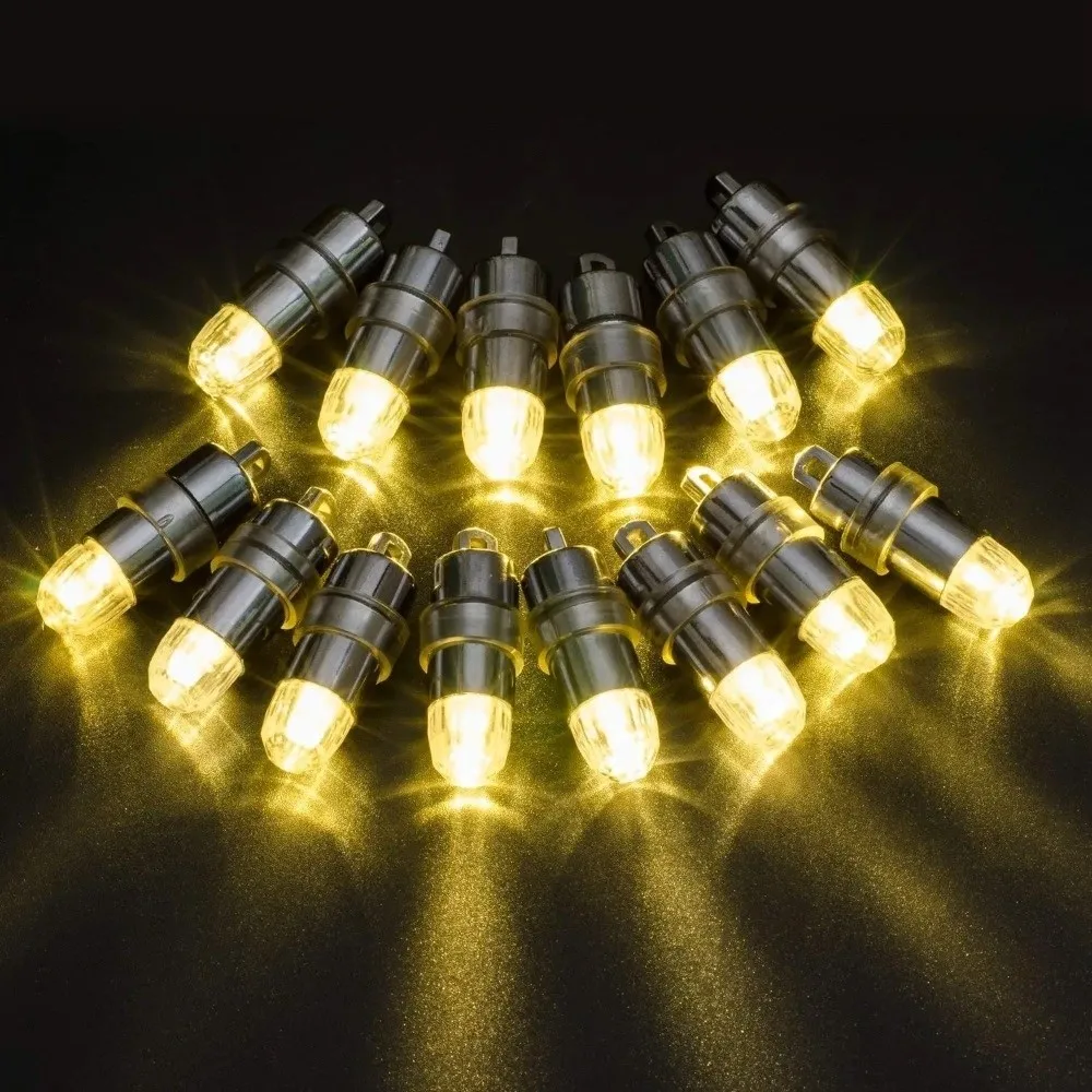 10Pcs Warm White Mini LED Bulb Battery Operated Wedding Party Christmas Decor Waterproof Balloons Light with Hanging Hooks