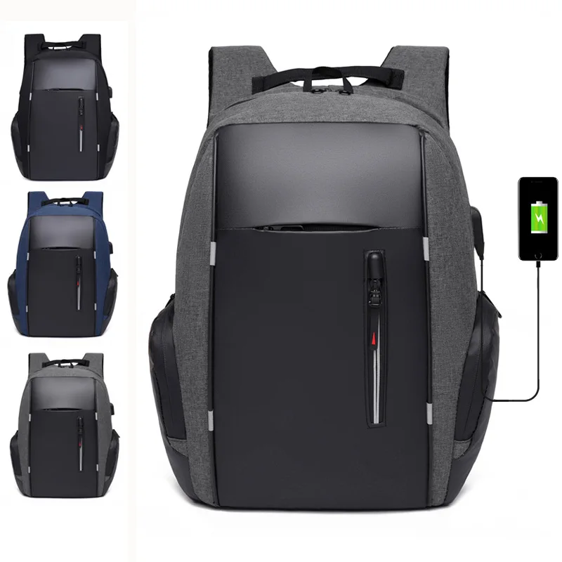 Europe and the United States backpack men's business laptop bag multifunctional rechargeable USB large-capacity backpack.