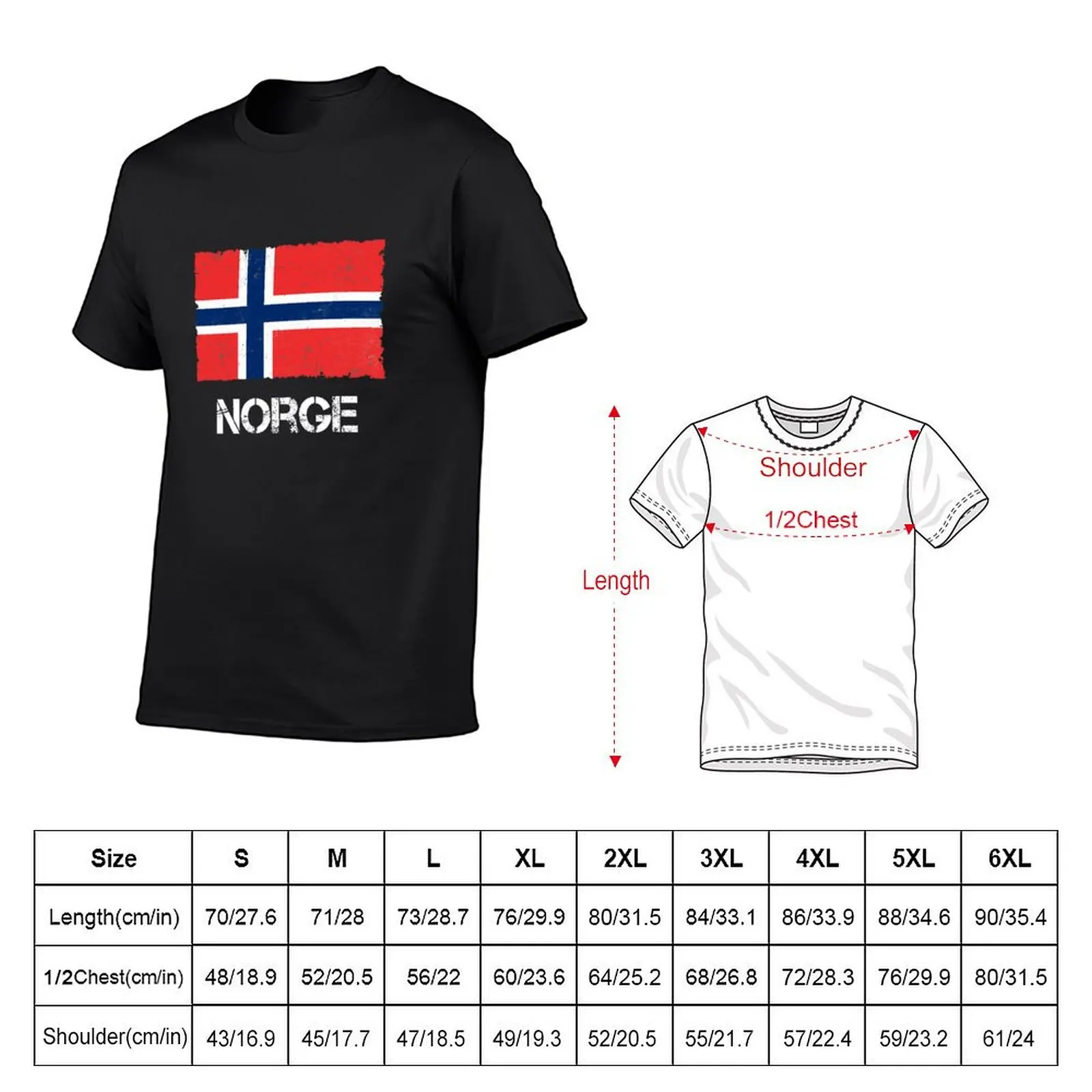 Norge Norway vintage flag used look T-Shirt sweat customizeds Men's t-shirt