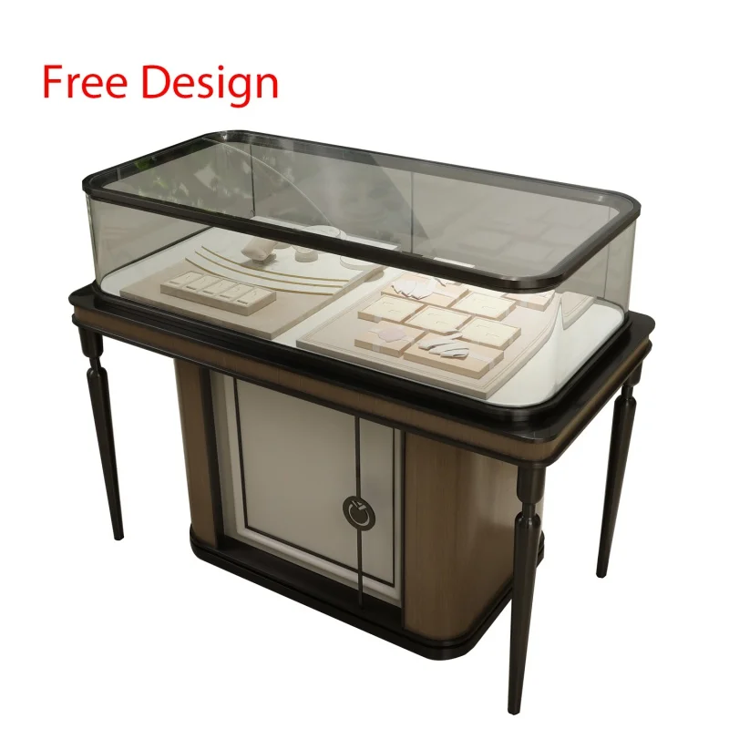 Custom size strong glass display cabinet jewellery boutique display cabinet counter display luxury jewelry showcase