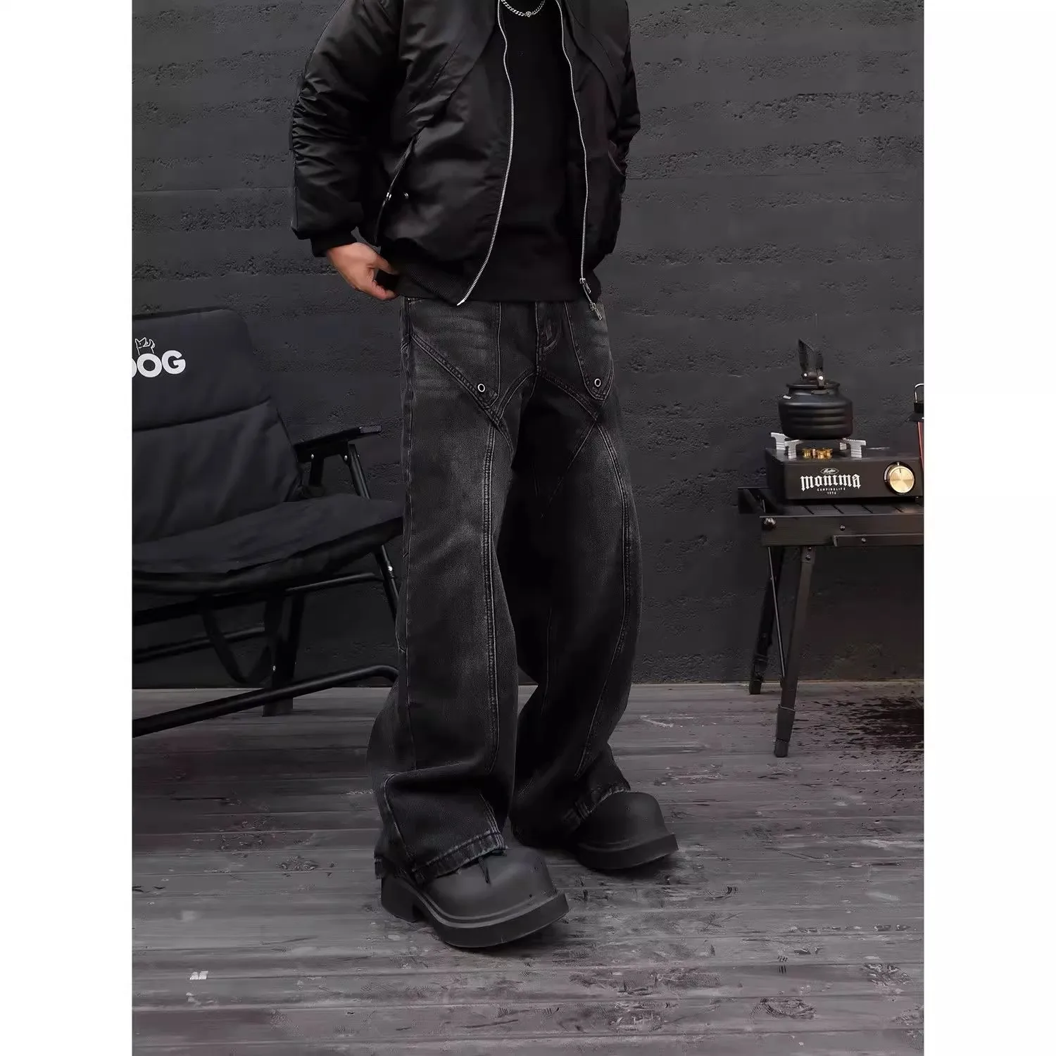 

Bla High Street Waed Large Size 300 Pou Loose Wide Leg Jeans Men Women Design Sense Casual Workwear Trousers
