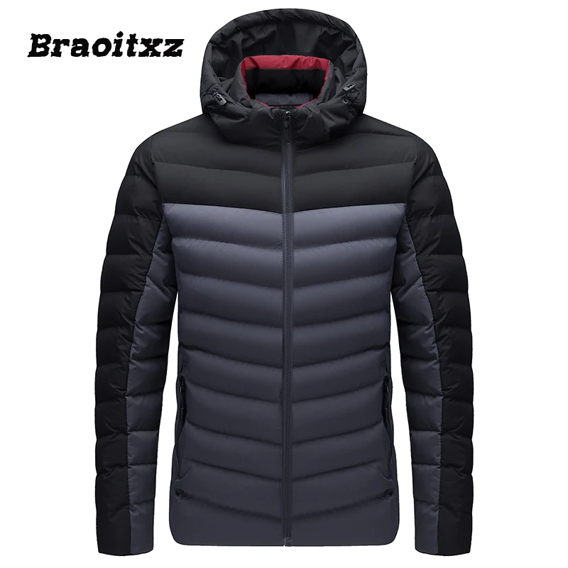 New Men Autumn Winter Fashion Casual Breathable Keep Warm Waterproof Cotton Jacket Coats Men Detachable Hooded Cotton Jacket Men