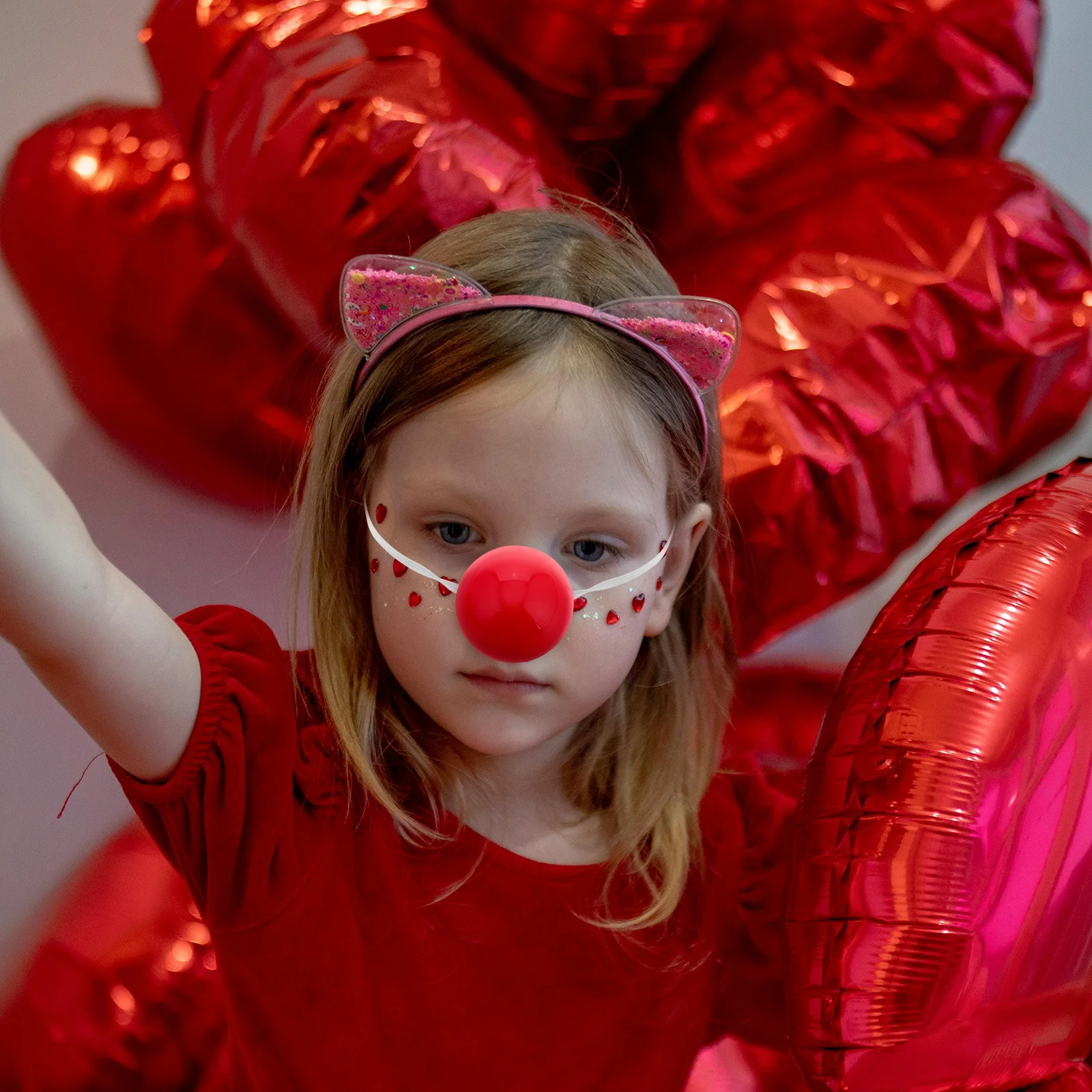 

6Pcs Red Clown Nose Light Up Party Decoration Bright Blinking Nose Costume Prop for Halloween Carnival Fun Set