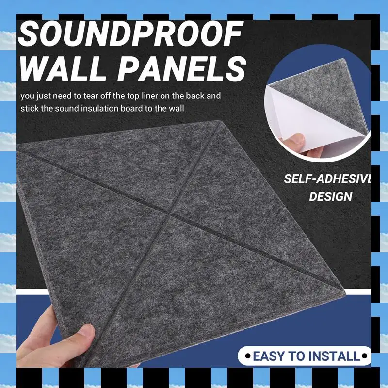 

ABME 12 Pcs Acoustic Panels,Sound Insulation Board,Wall Sound Insulation Board,For Acoustic Treatment,Wall Decor,Studio,Etc
