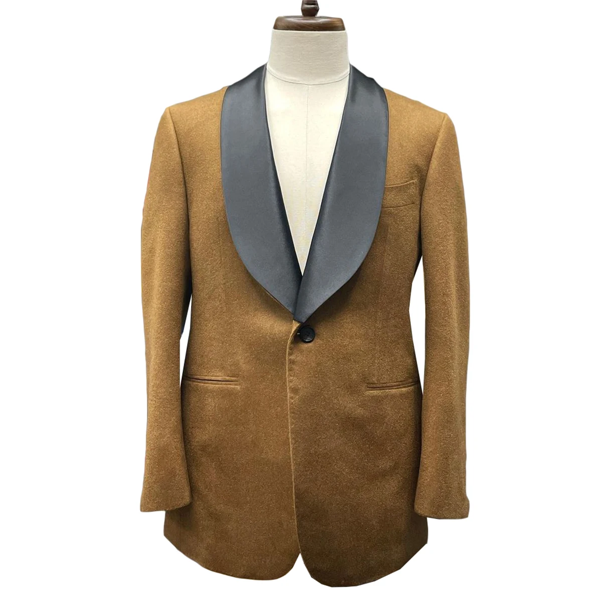 Autunno inverno abiti da sposa cappotto per uomo scialle One Button bavero smoking Slim Fit Groom Wear Evening Party Only Jacket