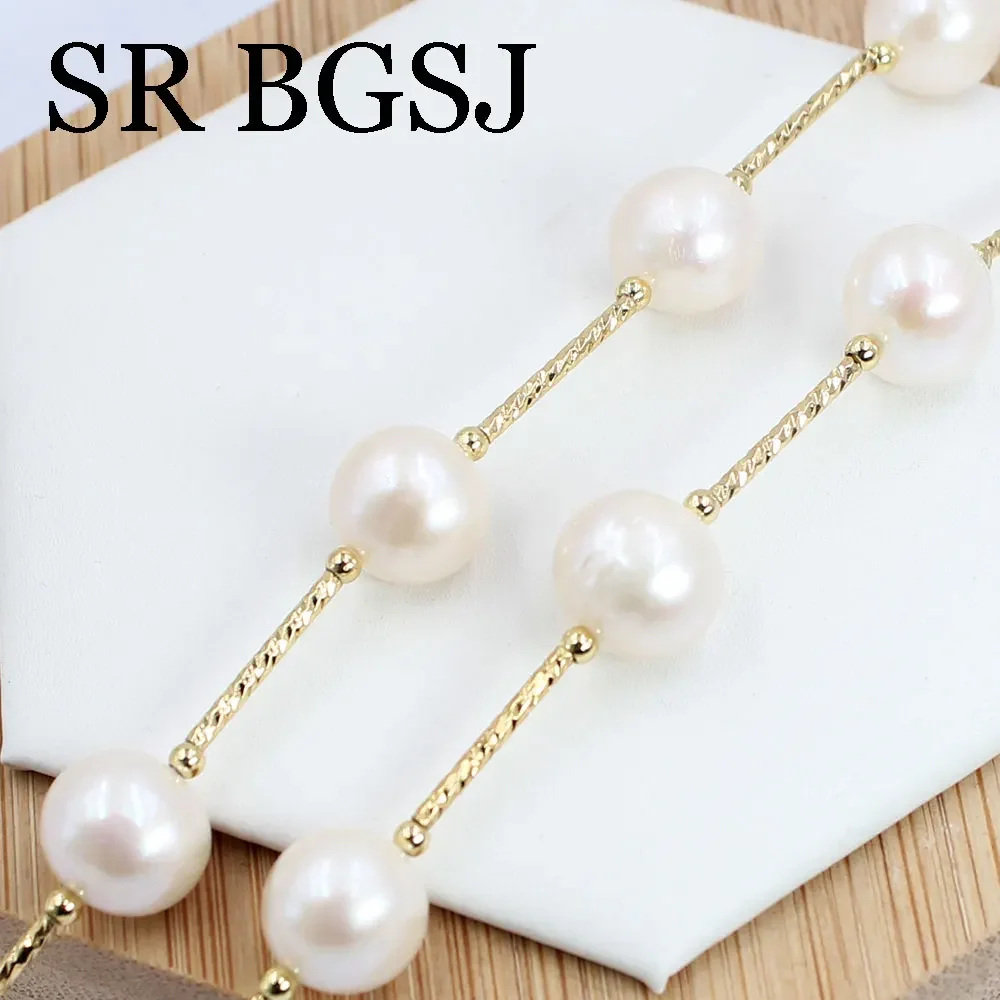 11-12mm White Genuine Natural Freshwater Pearl Long Sweater Chains Necklace for Women Fashion Jewelry Gift 48" image 3