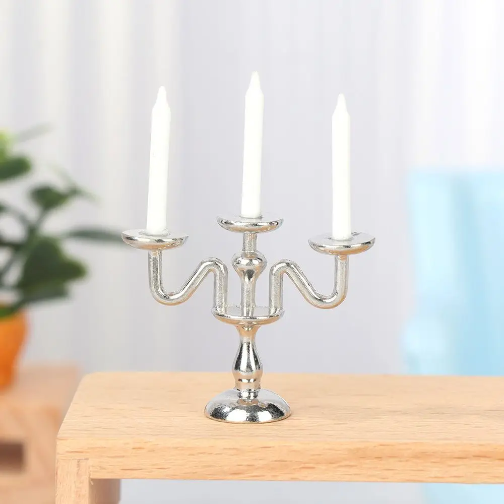 Foto Props Speelhuis Miniatuur Kandelaar Accessoires Poppenhuis Kaarshouder Mini Desktop Ornament