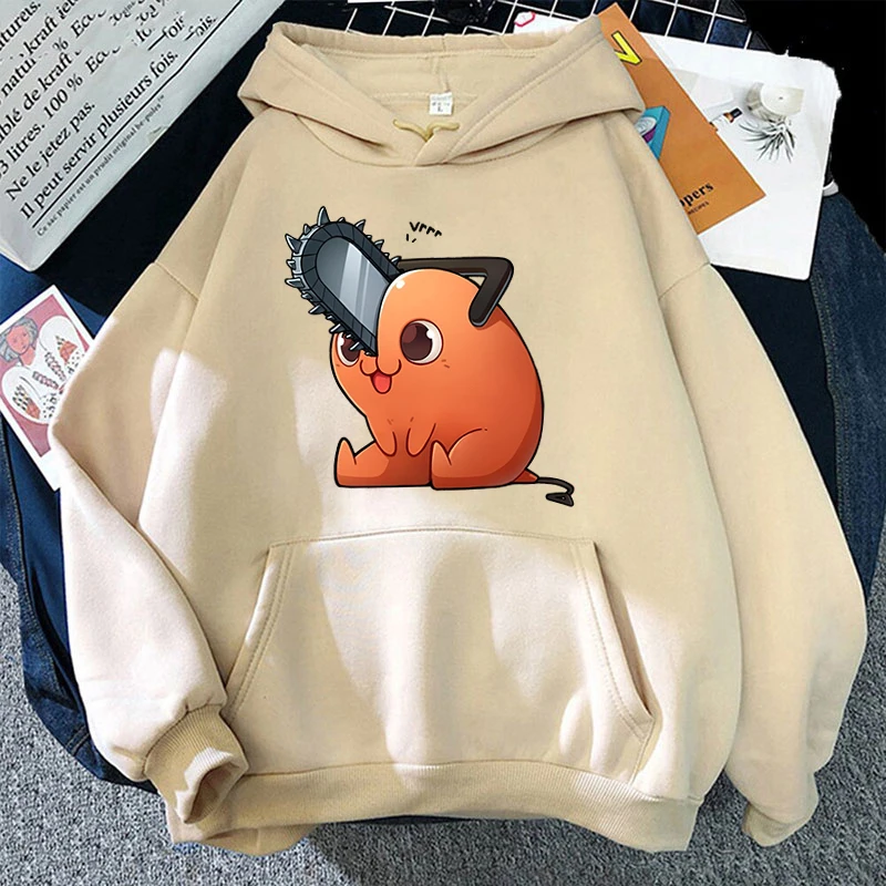 Women\'S Winter Autumn Fashion Hooded Casual Long Sleeve Anime Cute Kawaii Pochita Hoodies Sweatshirts Loose Pullover