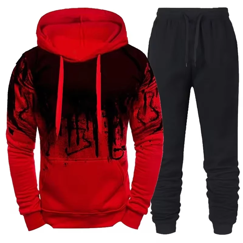 Autumn Winter Trending Tracksuits Men Camouflage Hoodie + Pant 2 Piece Set Sports Wear 3d Jogging Sweatpants Tracksuit