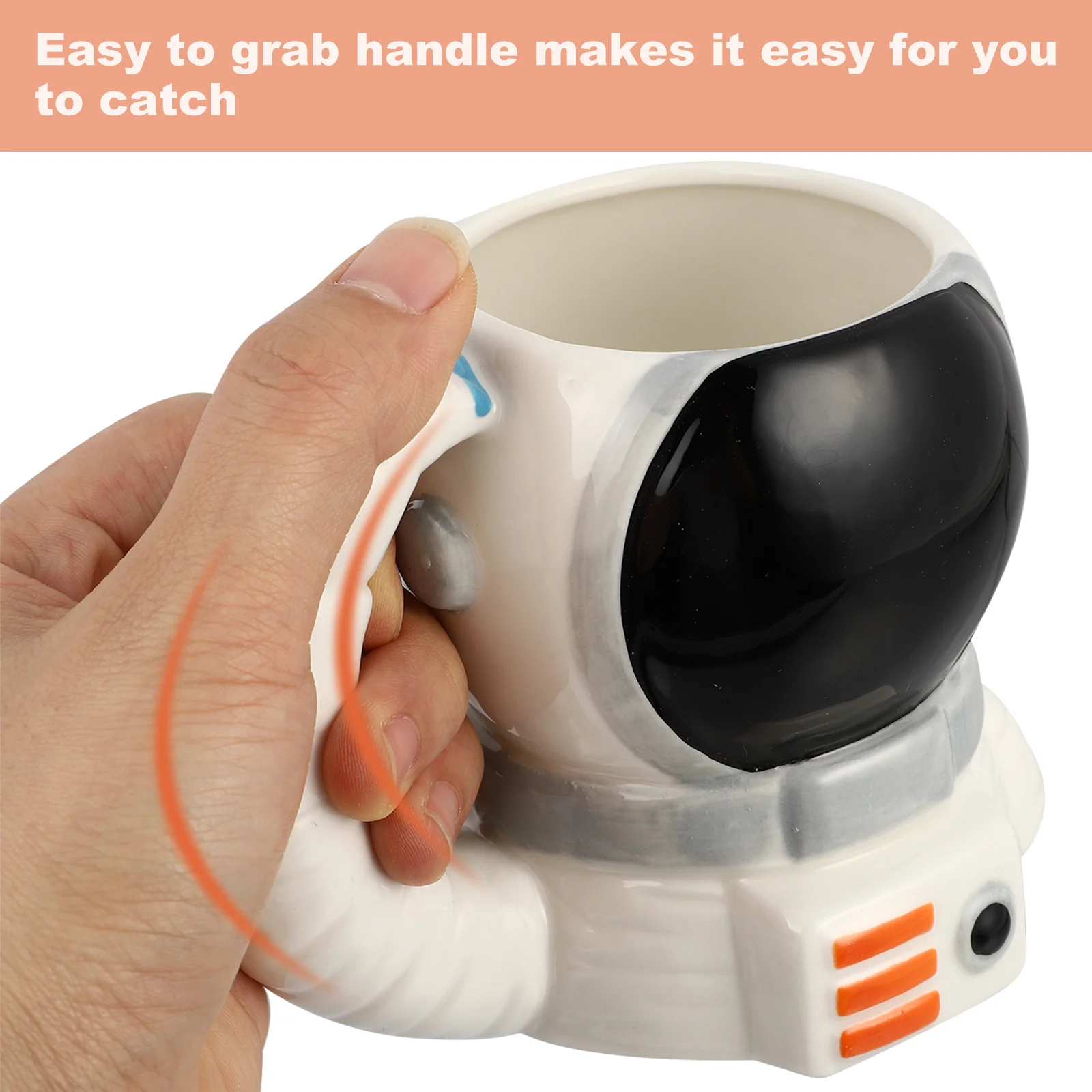 

1Pcs Unique Astronaut Shaped Ceramic Mug Versatile Drinkware for Coffee Milk Smoothie Pudding Modern Tableware Collection