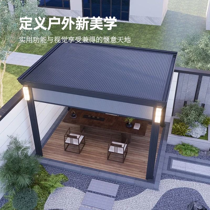 

Louvered Pergola Motorized Aluminum Pergola With Sliding Roof Bracket Gazebo Aluminum Pergola for House