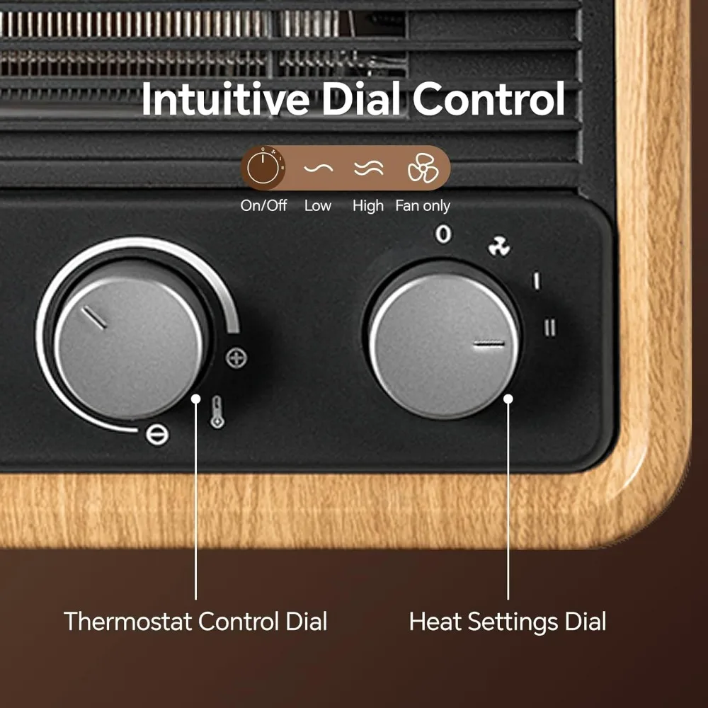 Shinic 電気暖炉ヒーター 屋内用、1500W 暖炉スペースヒーター、リアルな3D炎とパチパチ音、調整可能