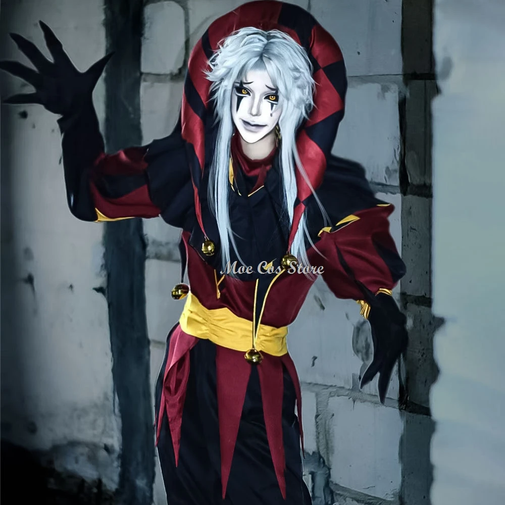 

Freak Circus Pierrot Cosplay Game Clown Outfit Costume 2025 Halloween Horror Roleplay Clothing Expo Clothes Unisex Mask Hat