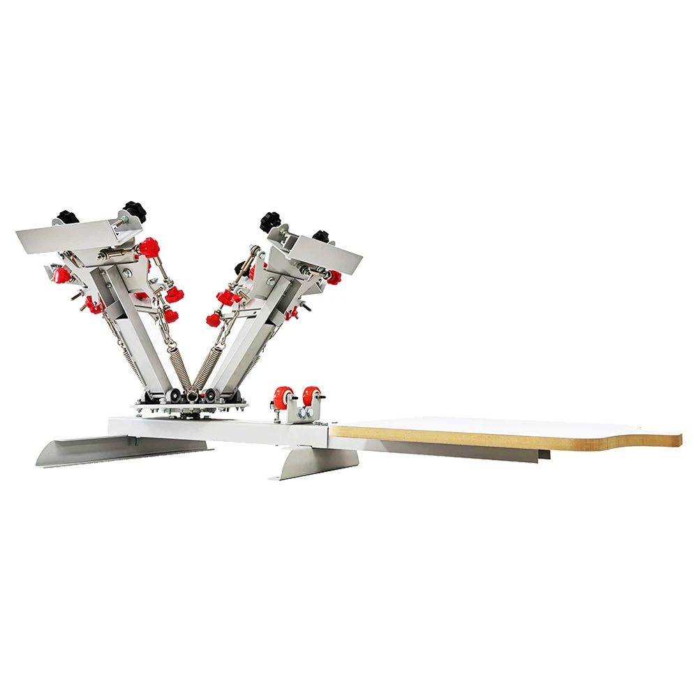 Manual 4 Colors 1 Station Rotary Screen Printing Machine DIY Serigraphie Equipment for T Shirt Fabric Printing