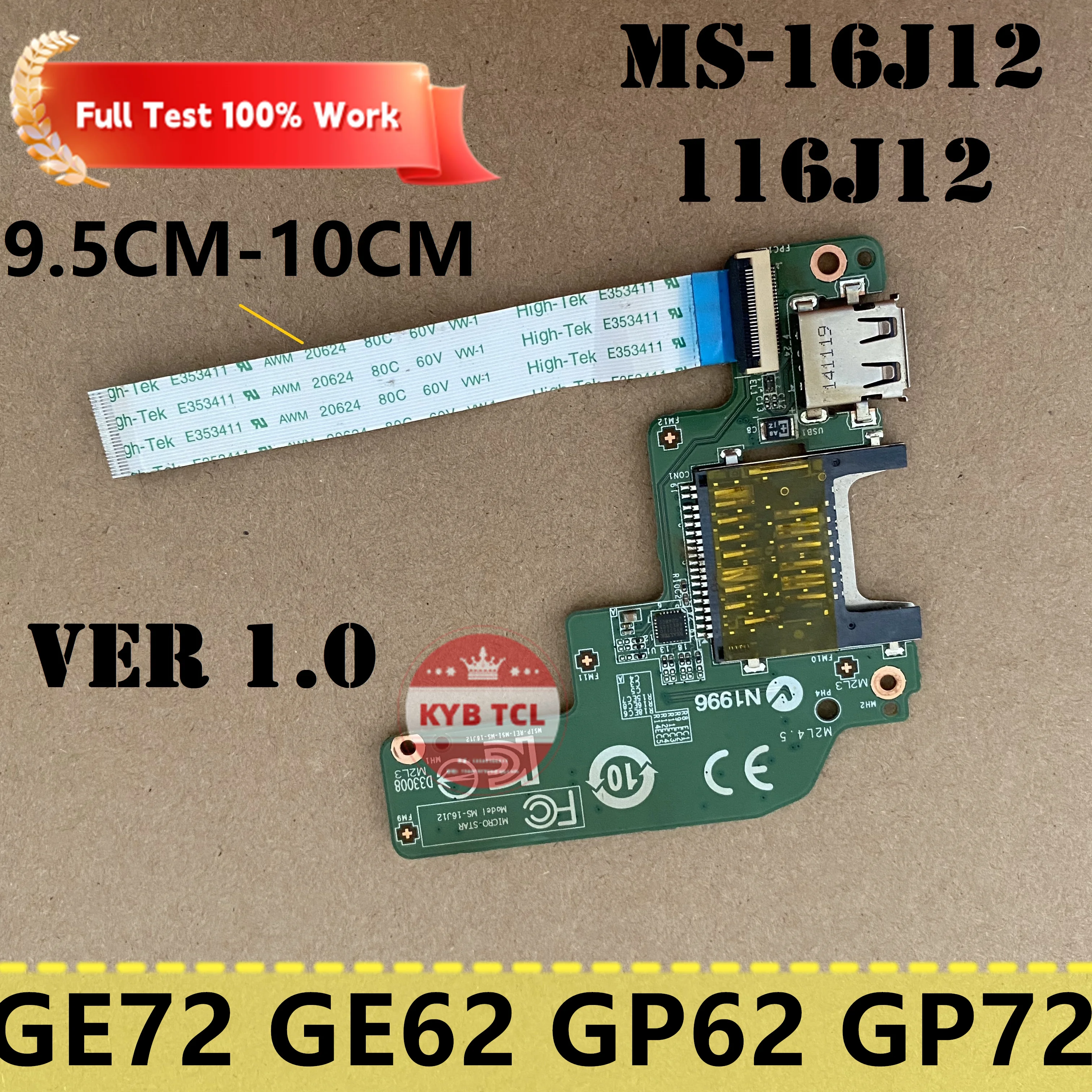 Genuine For MSI GE72 GE72-003US GE62 GP62 GP72 Laptop USB Card Reader Media Button Board Or Cable MS-16J12 116J12 Notebook