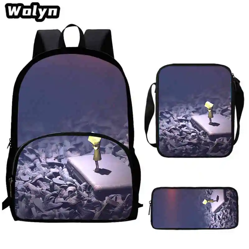 Cartoon Adventure Game-Night-Mares Child Backpack,Shoulder Bag,Pencil Bag for 4-8 Years Old Anime SchoolBag for BoyGirl BestGift