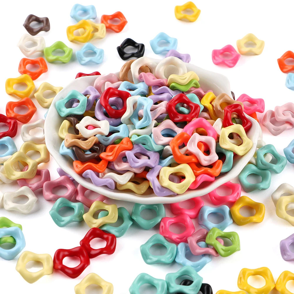 25Pcs15MM Wavy Big Hole Stack Bead Diy Mobile Phone Chain Bag Pendant Beaded Pen Bracelet Necklace Jewelry Accessories view 4