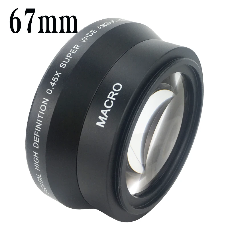 Camera Filters 67mm 0.45x Wide Angle Lens Converter 0.45X Adapter Resolution Deluxe Digital Lenses for Canon Nikkon DSLR Camera