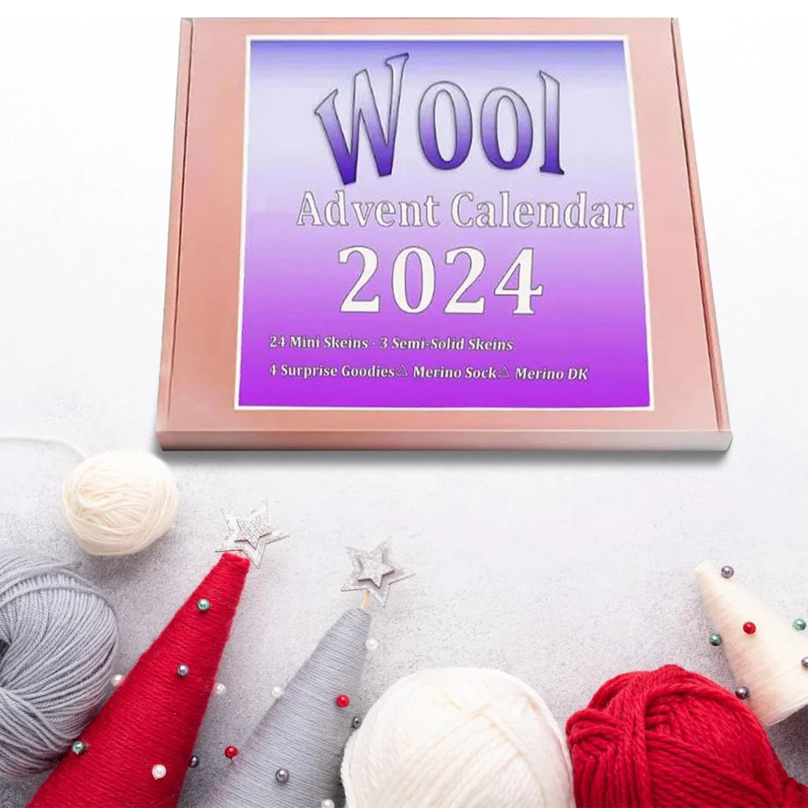 Wool Yarn Advent Calendar 2024 Creative Stitch Marker Calendar for Home Office School Decoration