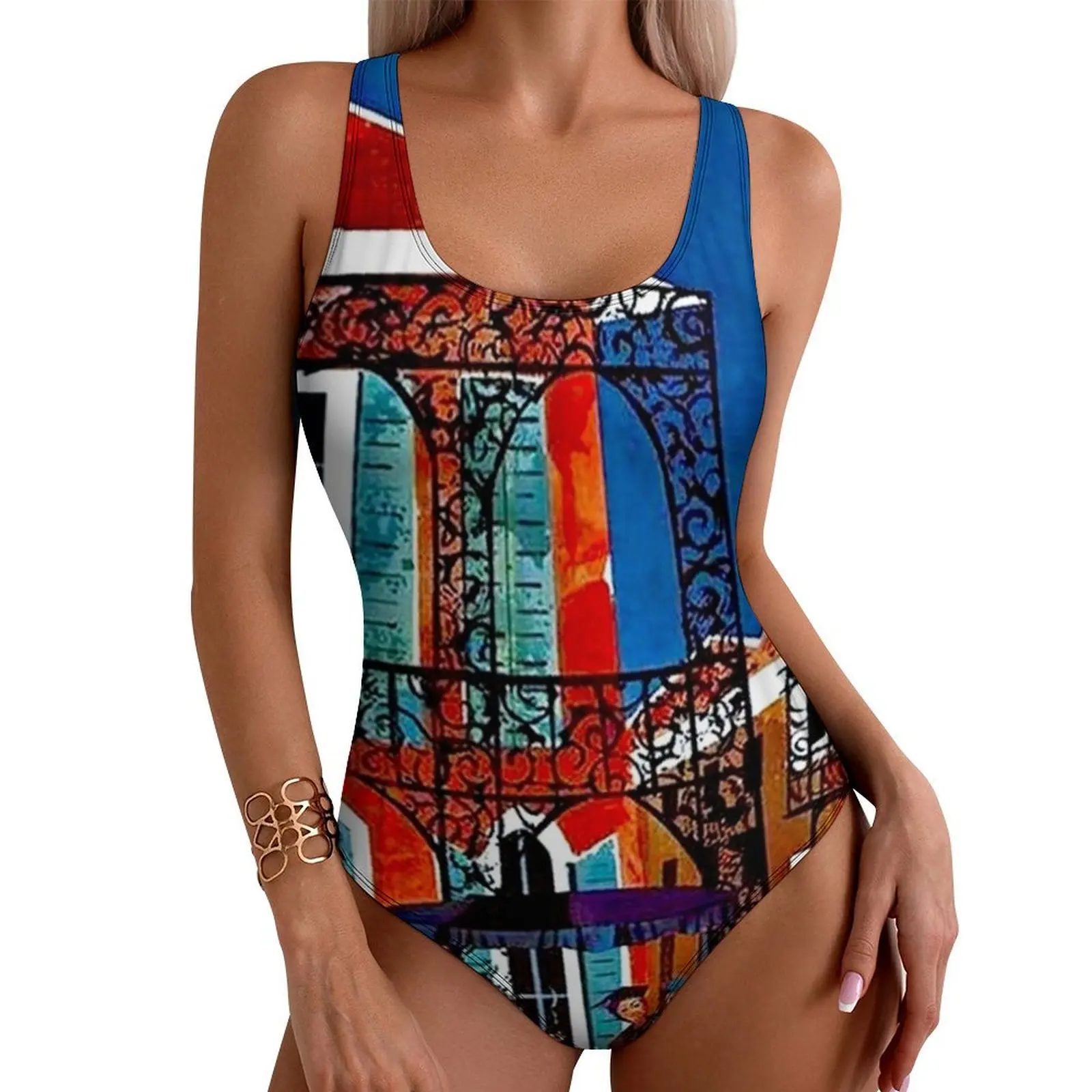 Jazz Festivals Swimsuit New Orleans Print Swimwear One Piece Sport Custom Swimsuits Bathing Suits Female Push Up Sexy Beach Wear