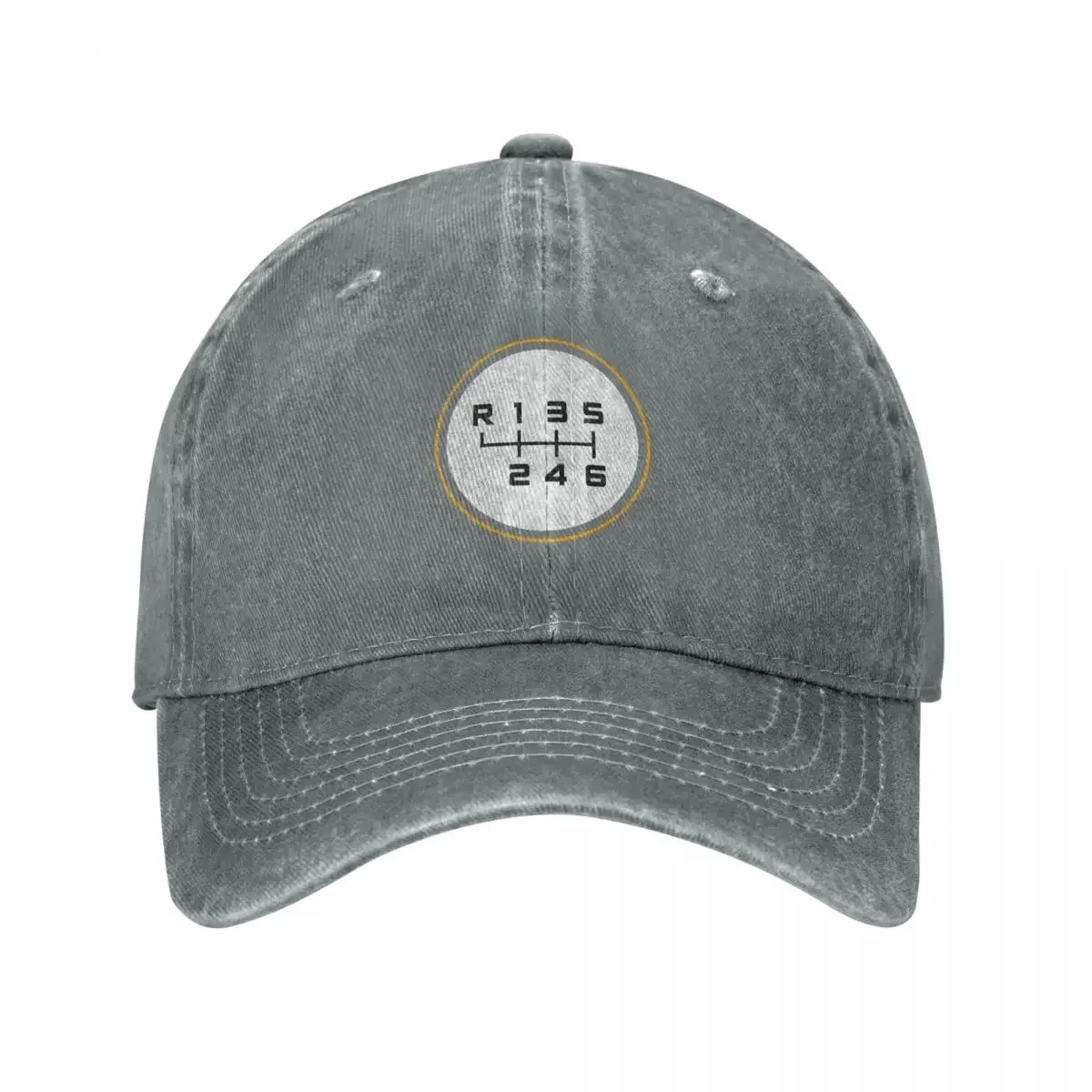 Grungy Manual Transmission Shift Pattern - 6-speed, Reverse: top left Baseball Cap black Golf Mens Tennis Women's