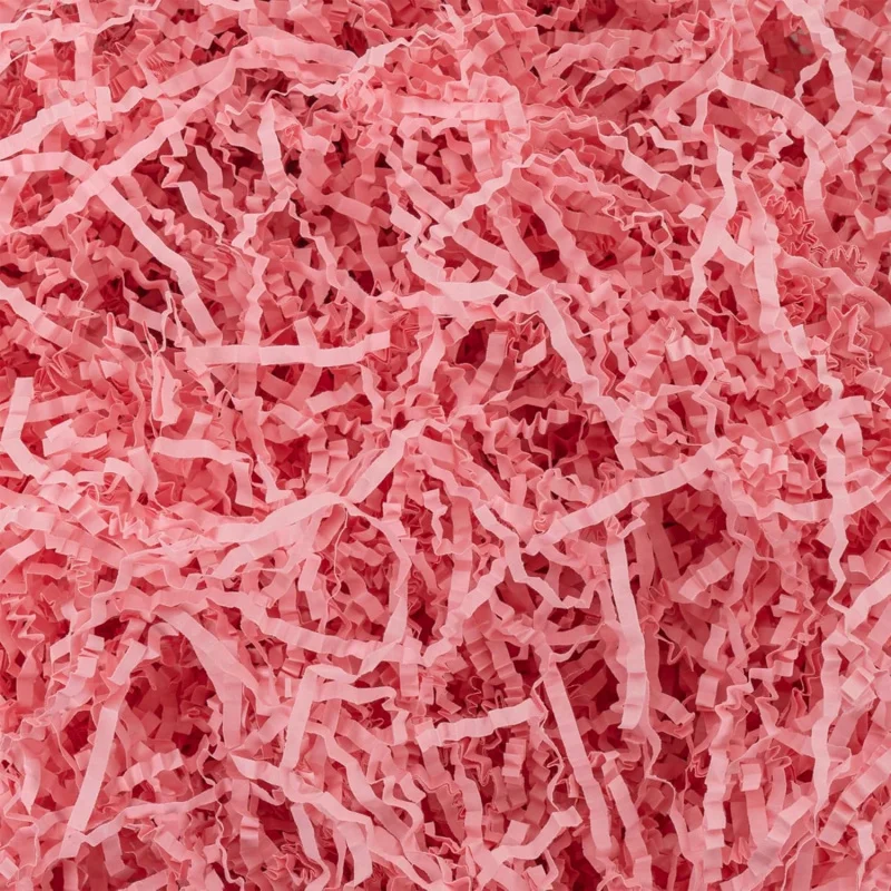 Relleno de trituración de papel de corte arrugado rosa, 100g, para relleno de cesta de regalo, Día de San Valentín, boda, cumpleaños, Acción de Gracias, Día de la madre