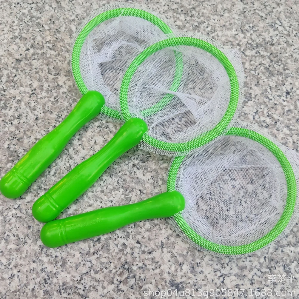 

12pcs Handwritten Net Fish Tank Accessories Kids Fishing Nets Plastic Bath Net Children Water Bathtub Toy Biologic Educational