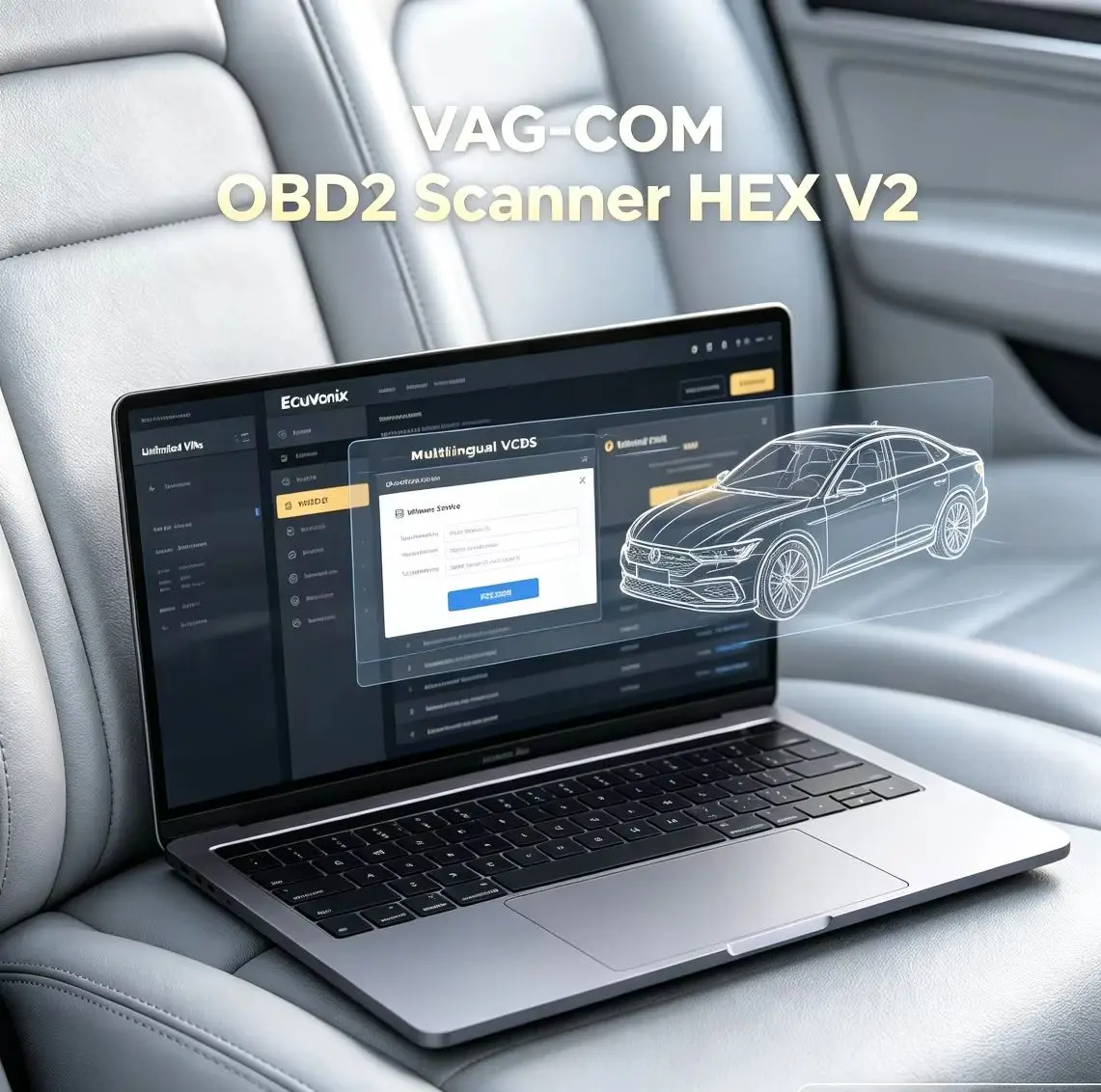 UPDATE SOFTWARE VAG-COM OBD2 Scanner HEX V2 USB Interface FOR Unlimited VINs Atmega162 Multilingual VCDS