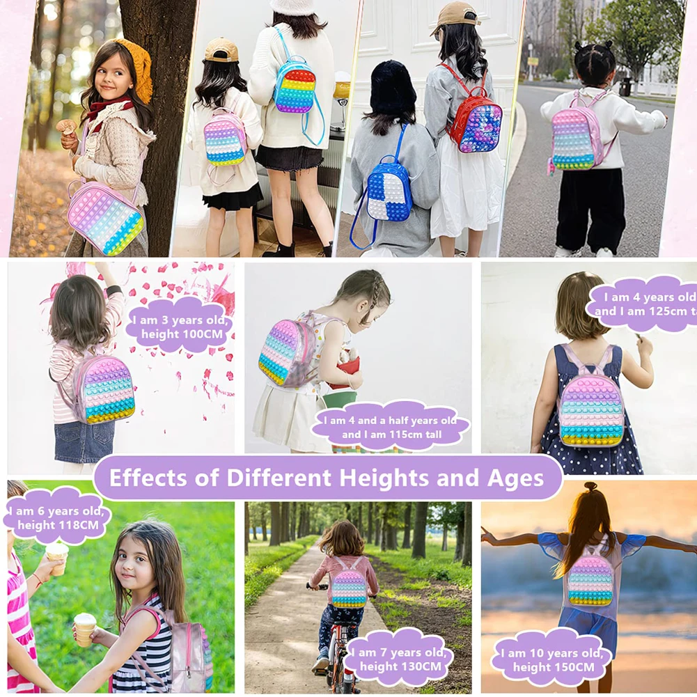 Backpack Pop Push Bubble Finger Toys School Bag Adult Anti Stress Reliever Squeeze Toys Antistress Pop Soft Squishy Gifts