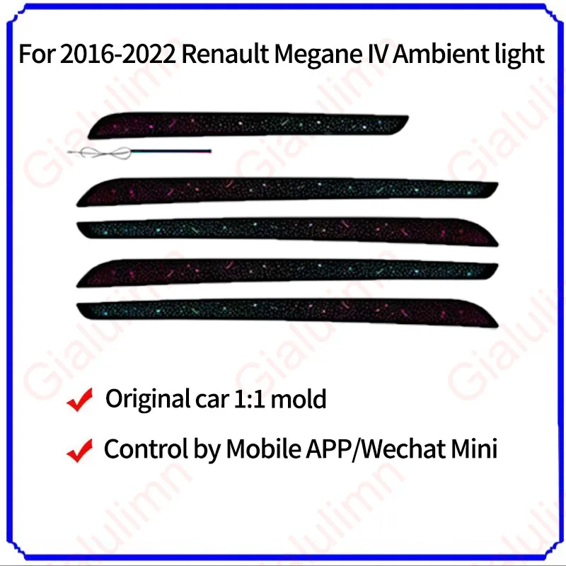 

Gialulimn LED Ambient Light for 2016-2022 Megane IV Atmosphere environmental MoodLight Lamp Interior trim Decorative backlight