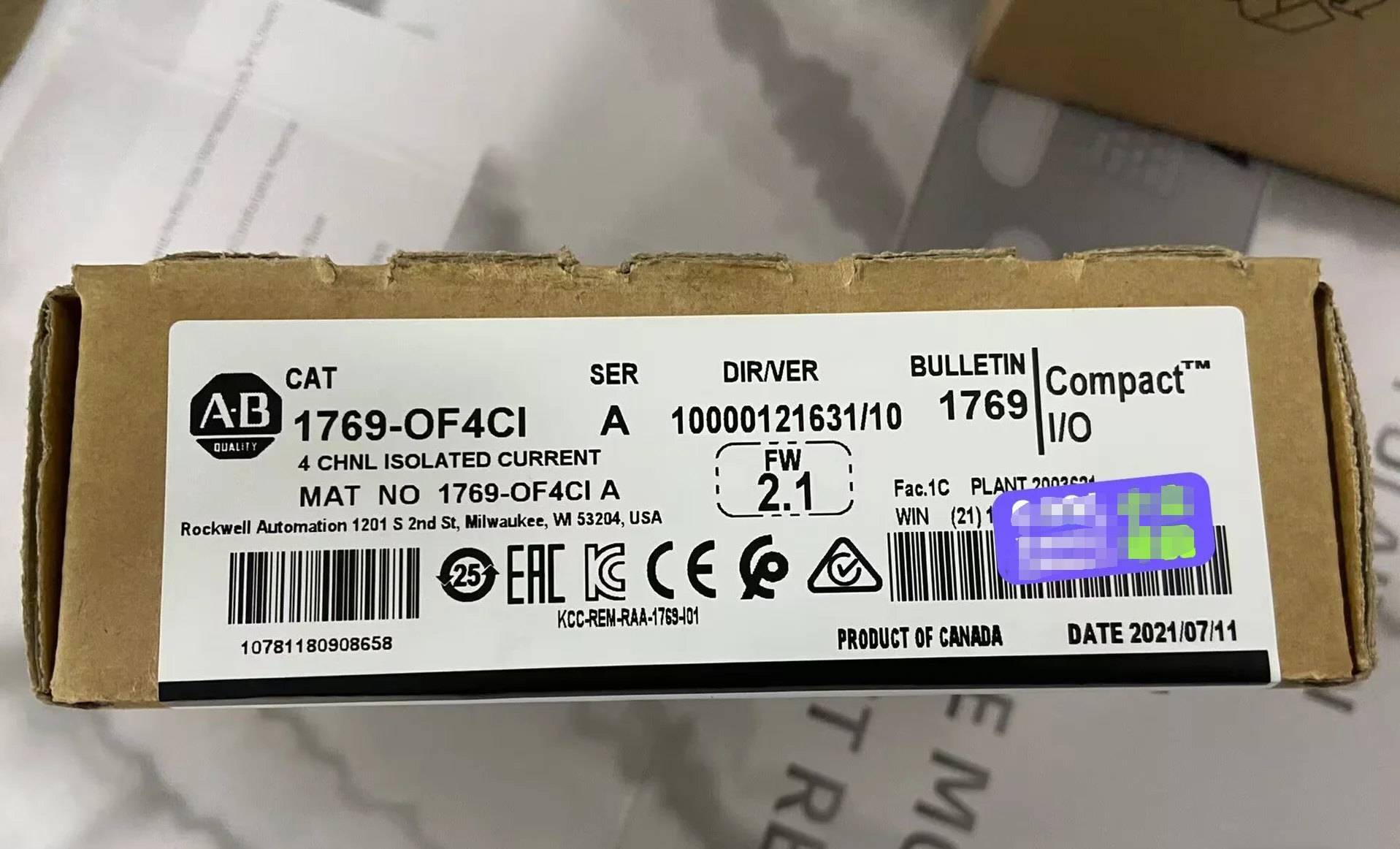 

1PC NEW AB 1769-OF4CI 1769OF4CI A IN BOX BRAND