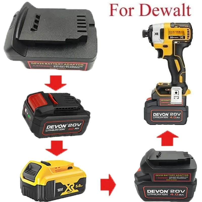 

Battery Tool Accessories Battery Adapter for DEVON 20V Batteries for Dewalt DCB Series 18V/20V Lithium Batteies Power Tools