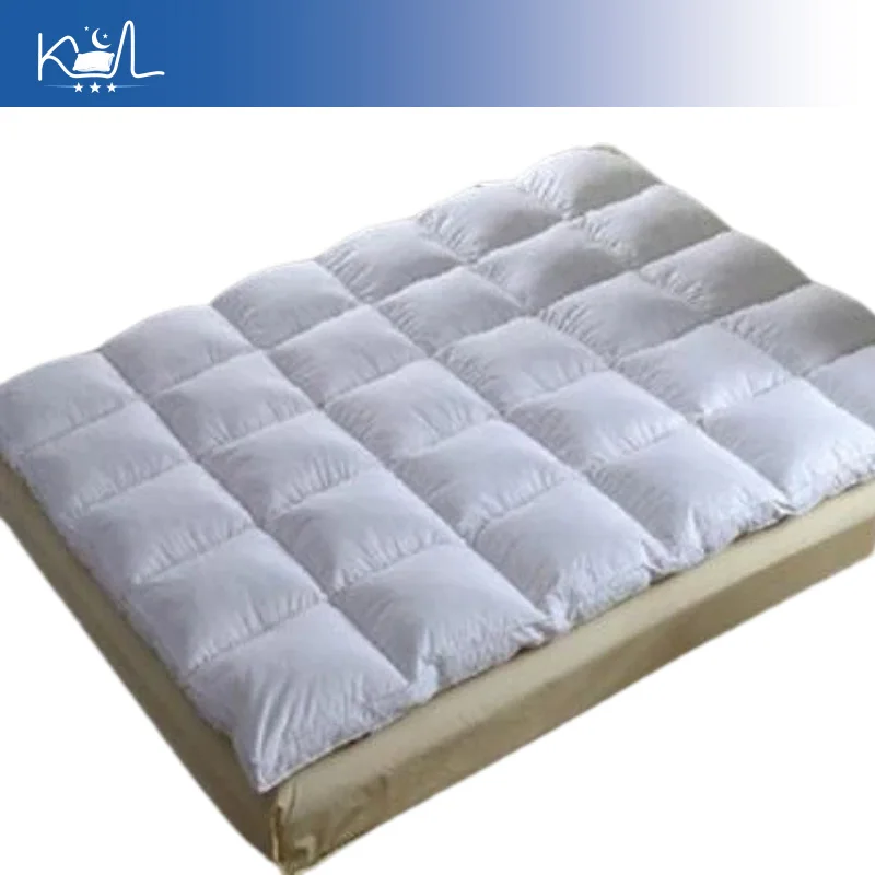 Soft Down Feather Mattress Topper, Thick Warm Quilted Bed Pad for Double Bed, Tatami Floor Sleeping Mat for Home Dormitory