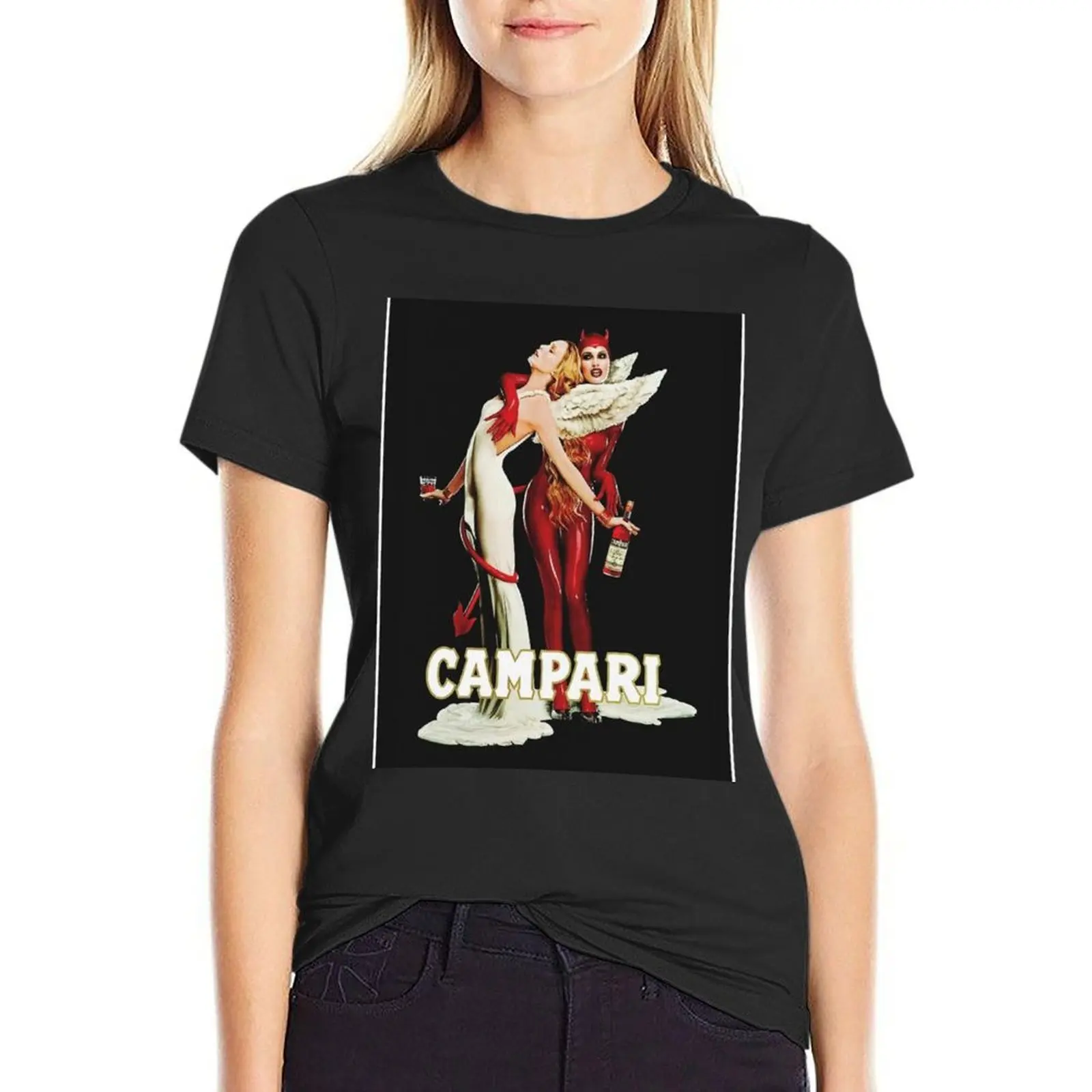 Campari gils rotes und weißes T-Shirt koreanische Mode süße Tops Sommerkleid ung für Frauen