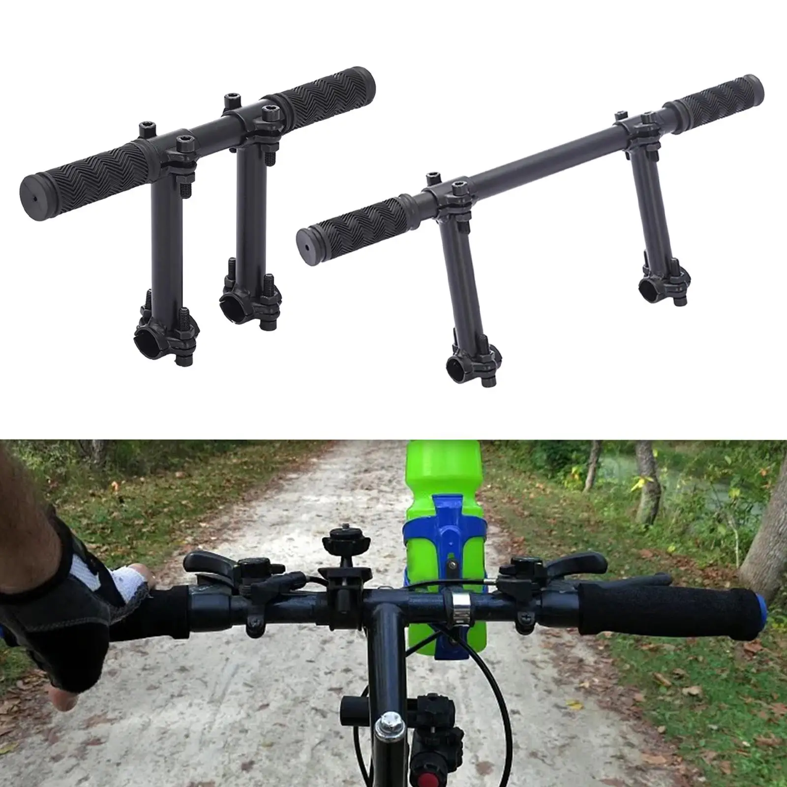 

Bicycle Handlebar Extender Premium Rubber Iron Lightweight Extension Accessory for Flat Folding Handlebar Upgrade