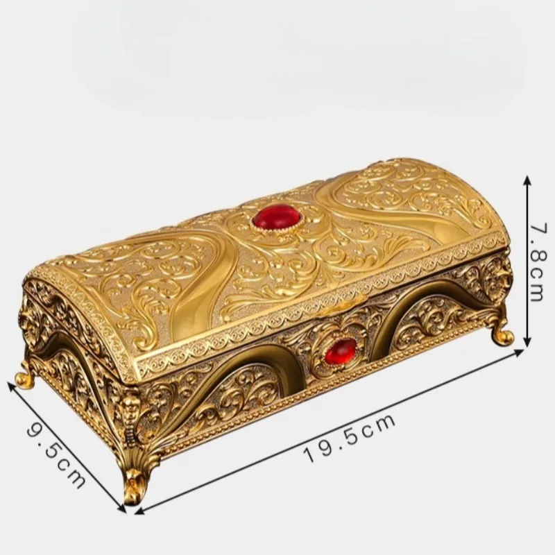 Metal Jewelry Box Luxury Retro Aesthetic Jewelry Box Creative Antioxidant Necklace Bracelet Organizer Boxes Earring Gifts Case