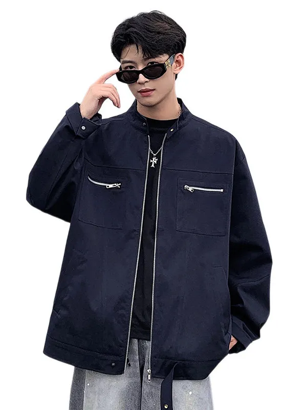 الرجعية اليابانية Sle فضفاضة تناسب سستة كيت الطيار Jaet الرجال ربيع الخريف ملابس العمل ملابس خارجية العصرية اللون Jaet