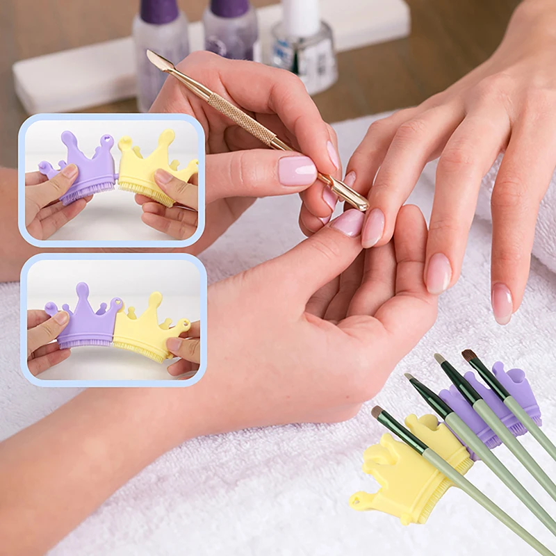 Nail Art 1 pezzo lima per unghie in Silicone separatore per dita in Silicone e portapenne per pennello strumenti di riposo per separatore di dita