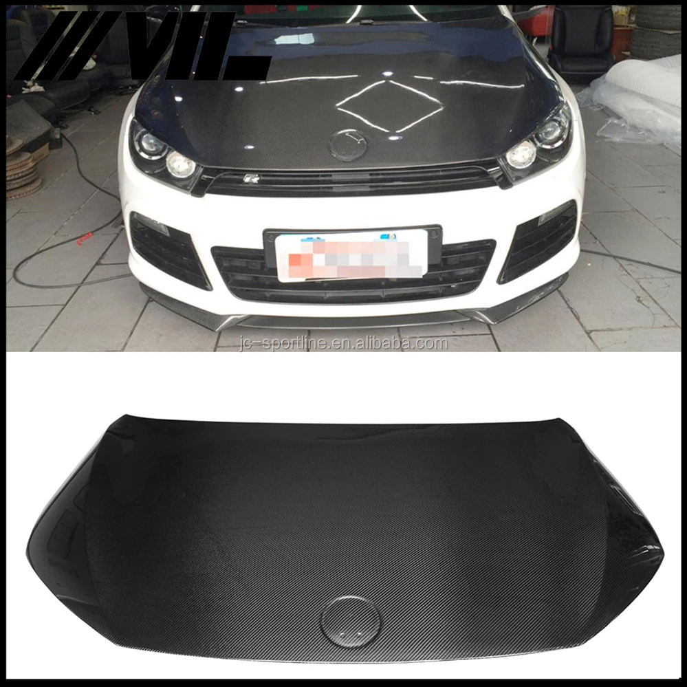 Auto OEM Carbon Fiber Engine Hood spoiler for Scirocco R bonnet