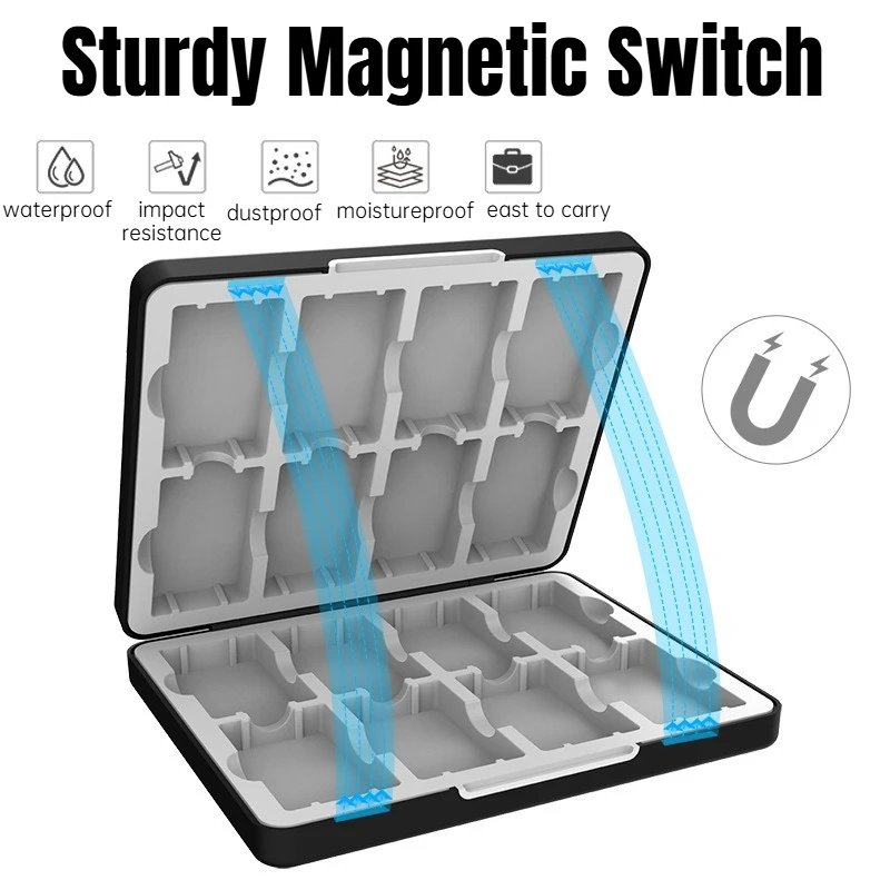 1Pc 16 Slots Magnetic Game Case for Gameboy Game Holder for GB Cartridges Accessories Holds 16 Game Cards