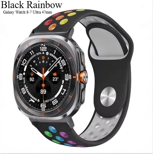 حزام سيليكون رياضي قابل للتنفس لساعة سامسونج جالاكسي 8-7 الترا 47 ملم سوار مريح لساعة جالاكسي 8/8 كلاسيك
