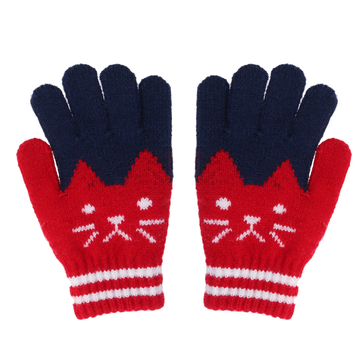 

Kid Winter Knit Gloves Red Warm Imitation Wool Soft Gloves for Girl Child Winter Outdoor Activities Glove Wool