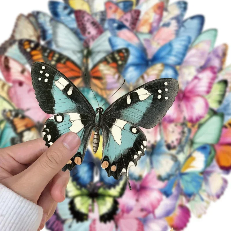 

Высококачественные 36 шт. креативных цветных прозрачных наклеек с бабочками в стиле Ins для декора блокнотов, чехлов для телефонов, водонепроницаемые наклейки для DIY