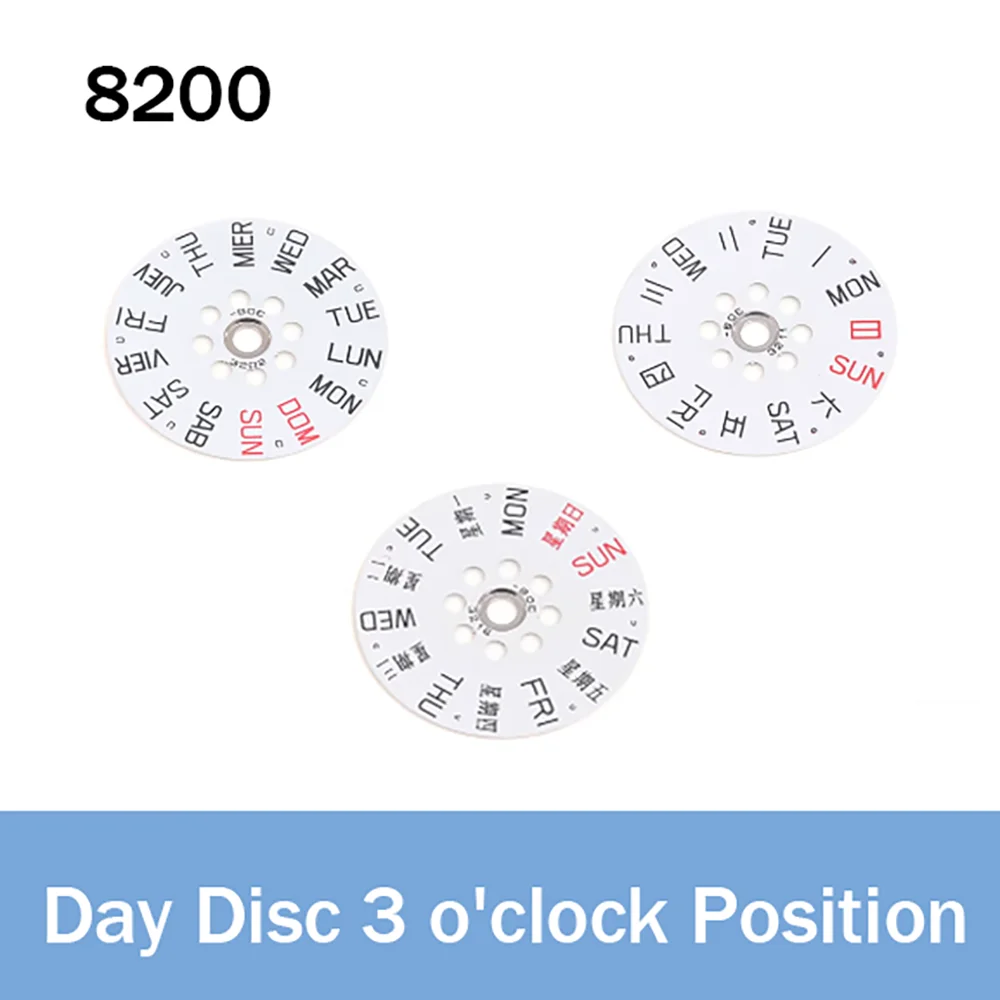 

Watch Accessories Suitable for 8200 Movement Parts Day Disc 3 o'clock Position Watch Repair Parts Weekly Disk
