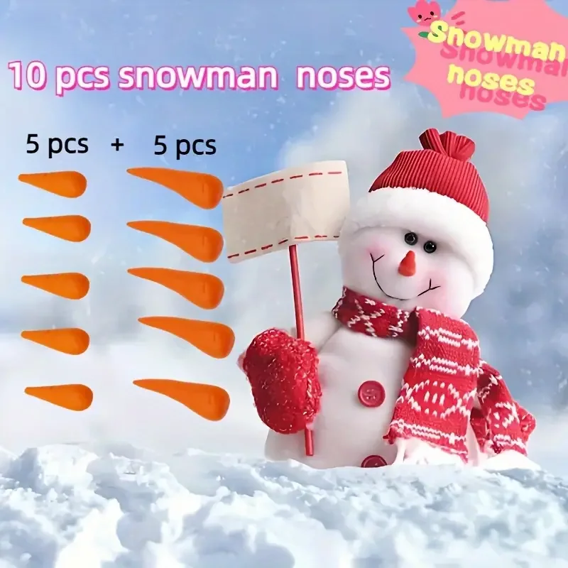 

10pcs Christmas Plastic Carrot Model Creative Snowman Nose Decoration Winter Snowman Carrot Decoration Christmas Decorations